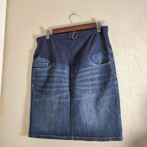 Old Navy Maternity Full Belly Panel Denim Jean Skirt - Size 2